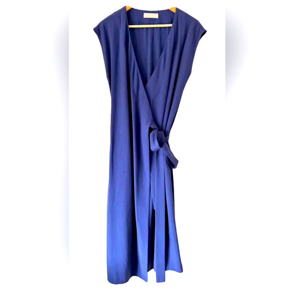 Everlane // Japanese GoWeave Short Sleeve Wrap Dress // US 4 // Cobalt Blue